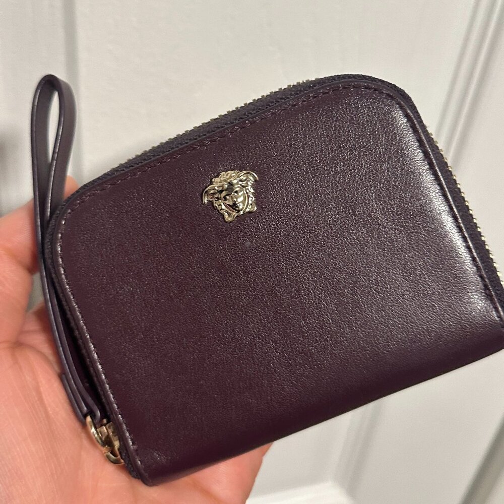 Versace Burgundy Medusa Zip Wallet